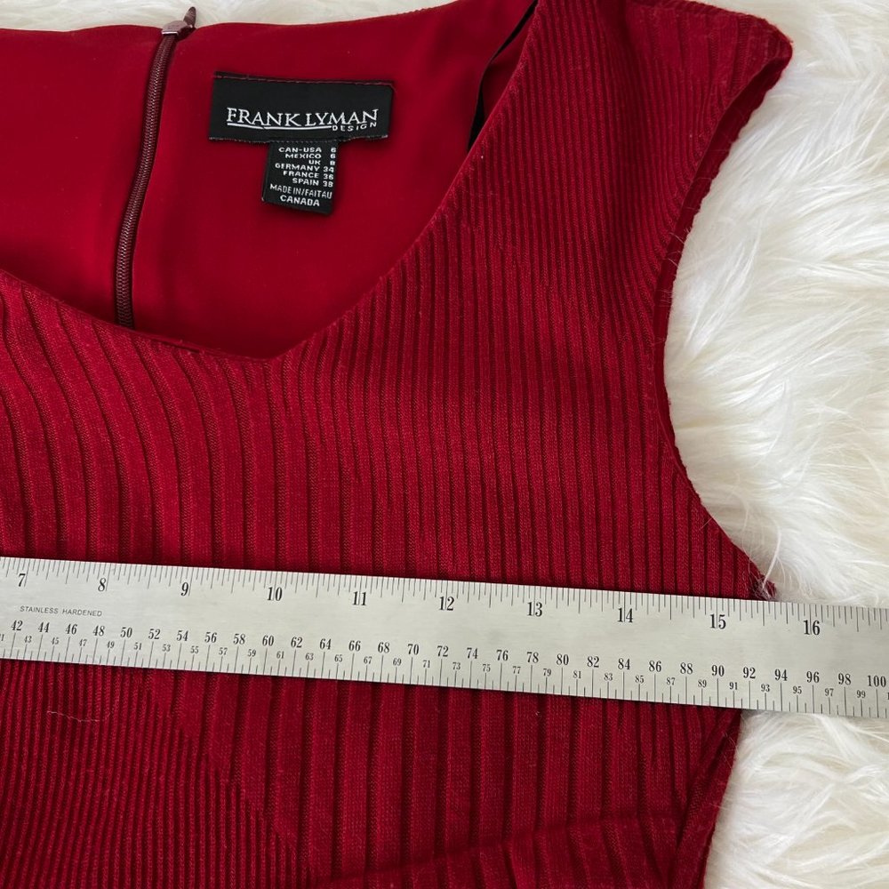 Frank Lyman‎ Design Cherry Knit Gathered Waist Midi Tank Dress Shapely Small - Picture 3 of 14